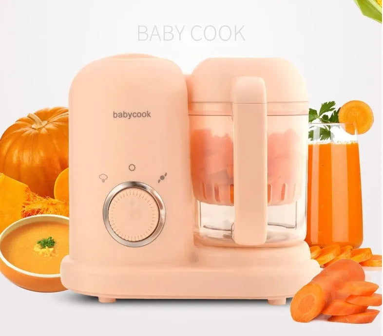 Baby food processor with steamer and blender functions in green colour