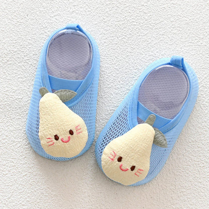 Non-slip baby shoes and socks with cartoon designs for infants and toddlers