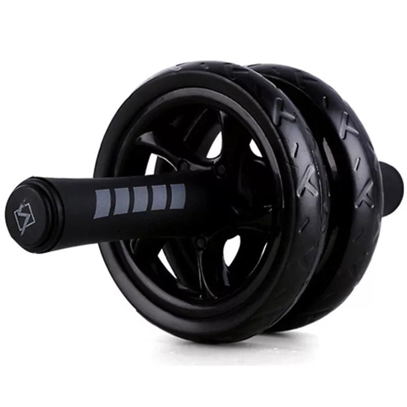 Silent Two-Wheeled Abdominal Wheel with black EVA wheels and foam handles