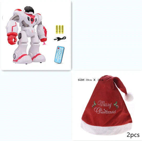 A remote-controlled robot toy with music and dance features, designed for children's entertainment and engagement.