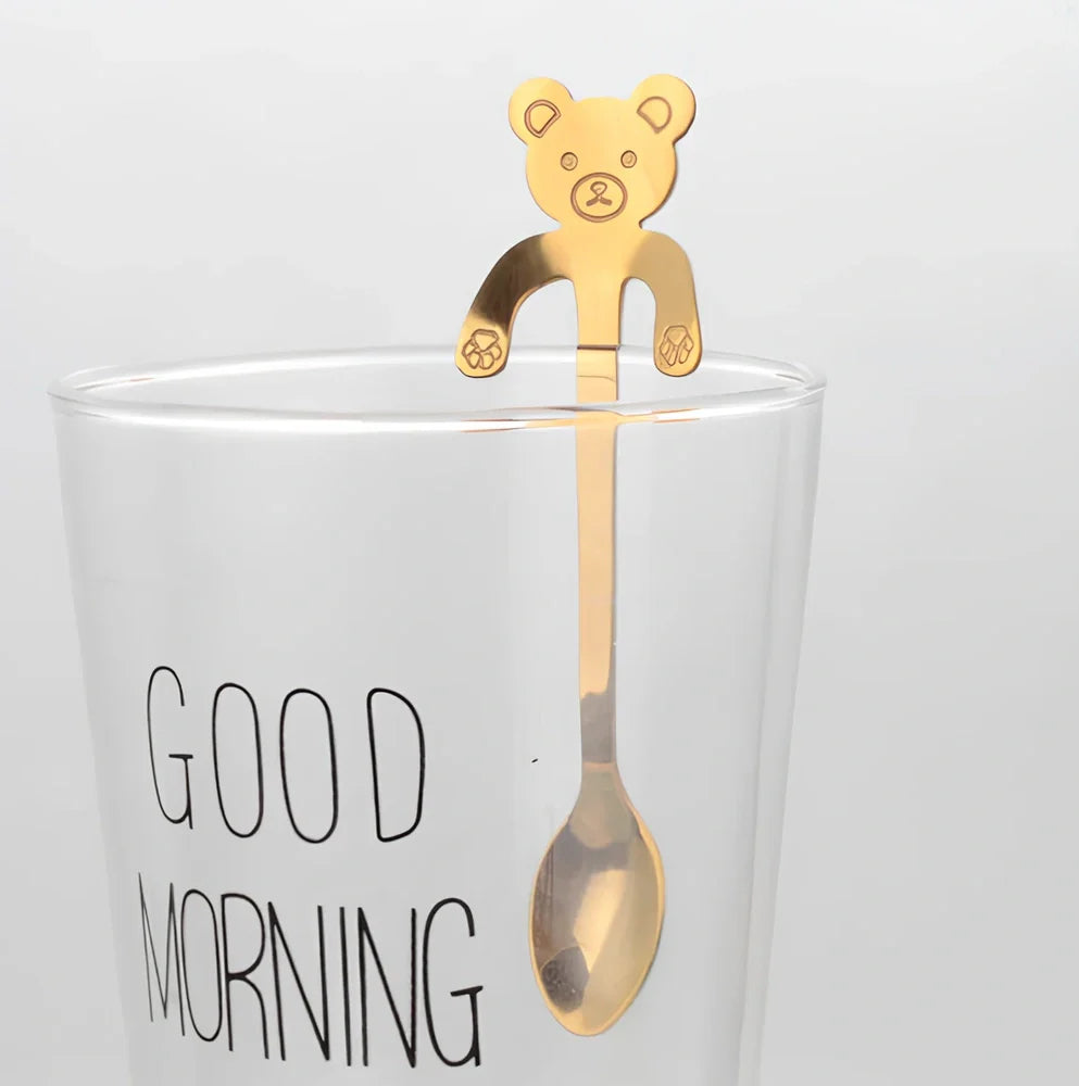 304 stainless steel coffee spoon with cartoon animal handle measuring 11.8cm length