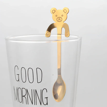 304 stainless steel coffee spoon with cartoon animal handle measuring 11.8cm length