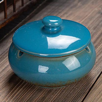Personalized Chinese style ceramic ashtray, 11*11*8cm, various colors available