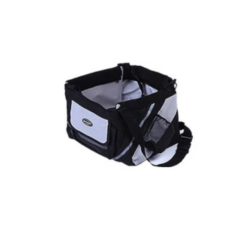 Pet bicycle carrier with reflective strips and front mesh bag for small dogs and cats