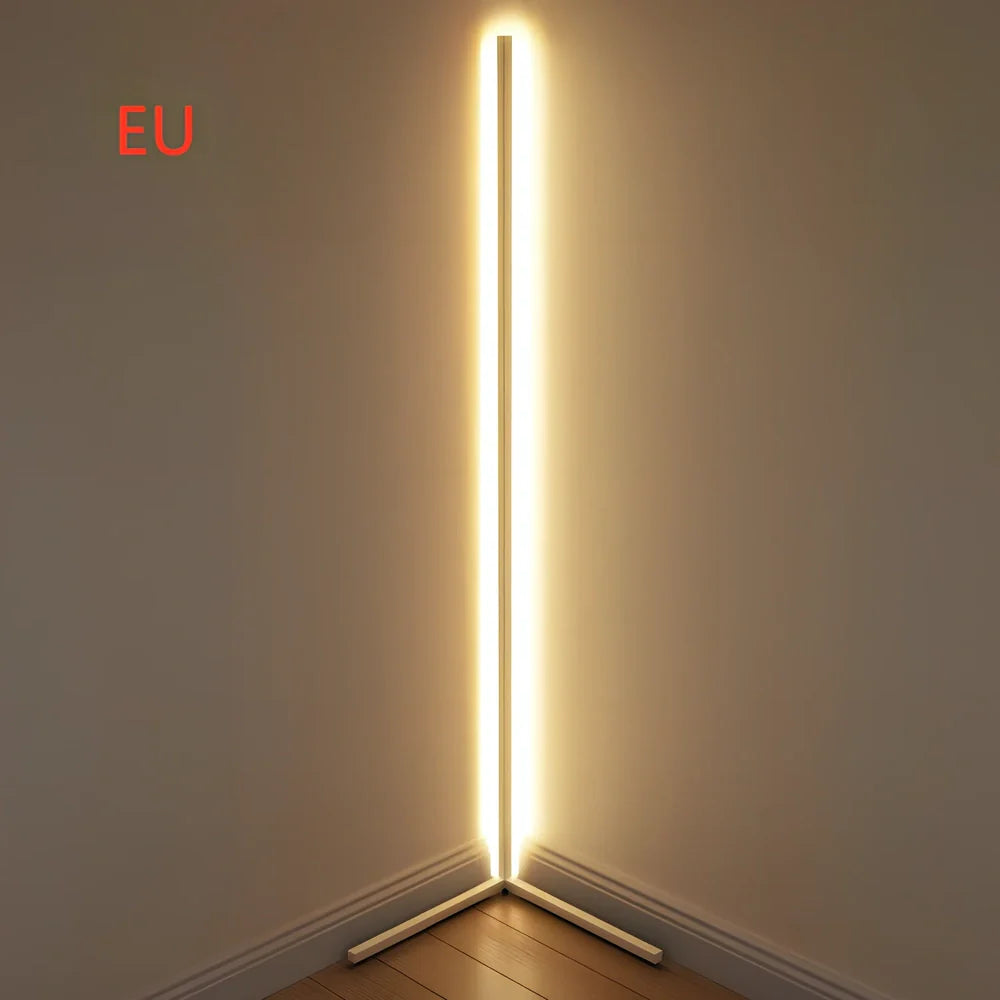 Corner floor lamp with aluminium alloy shade measuring 140cm height and 40cm diameter