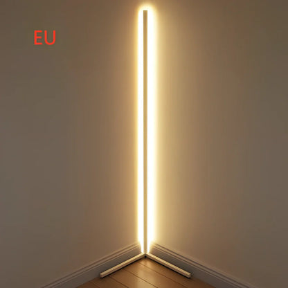 Corner floor lamp with aluminium alloy shade measuring 140cm height and 40cm diameter