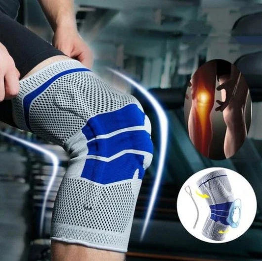 Premium knee brace sleeve made with breathable nylon fabric for sports, running, and fitness activities