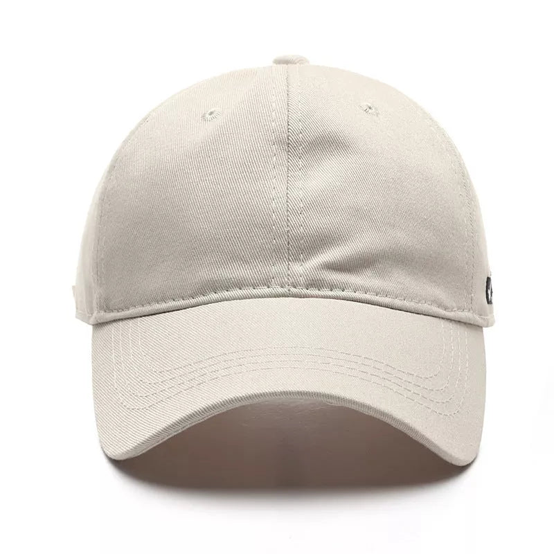 Adjustable cotton baseball cap with side letter embroidery in multiple colors