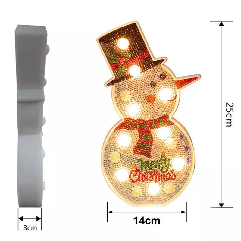 Hand-painted DIY LED Snowman and Christmas Tree Decorative Lamp for holiday decor