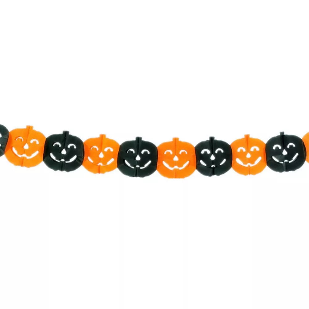 Halloween Paper Pull Flower decoration with yellow and black squash garland design