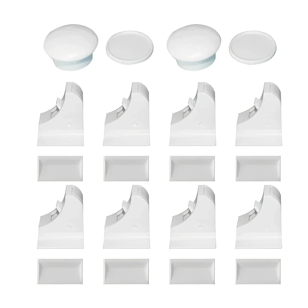 White ABS child safety magnetic locks with normally open switch, 3.8cm size with magnetic key