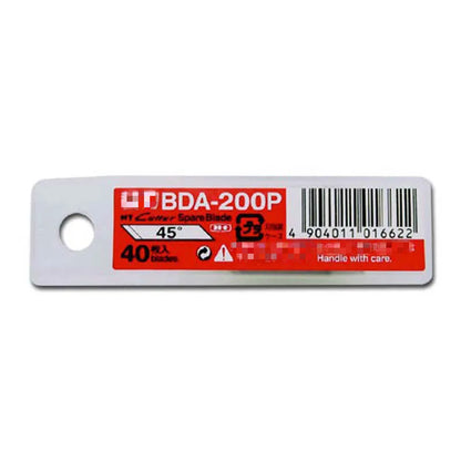 NT Cutter replacement blades set showing BDC-200P 30-degree and BDA-200P 45-degree blade packs
