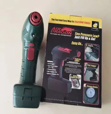 Car air pump portable car tyre electric pump emergency: 12V DC motor with 150 PSI max pressure for rapid tyre inflation, includes LED light and digital pressure gauge for accurate readings