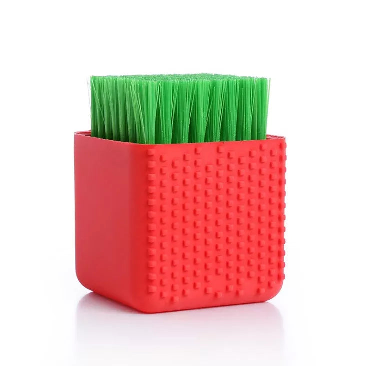Square potted silicone kitchen brush for gentle cleaning of clothes and dishes