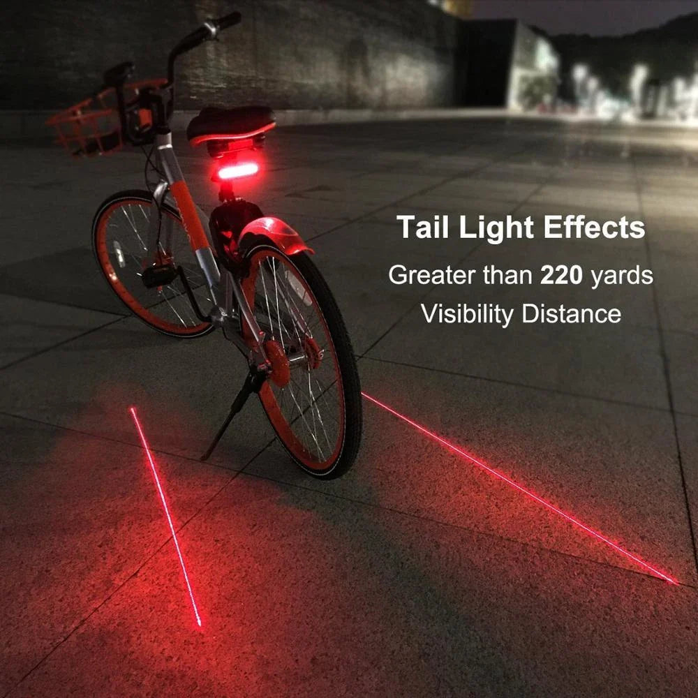 Brilliant bicycle tail light with wireless remote control, turn signals, and ground lane projection for enhanced visibility and safety