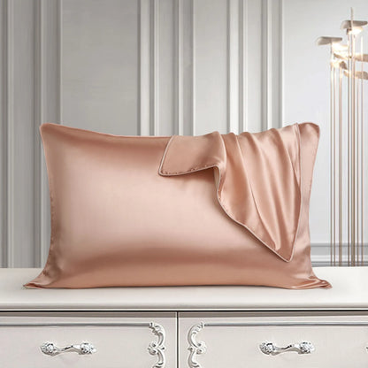 Mulberry silk pillowcase 48x74cm in palace luxury style with inlaid rope weave texture.