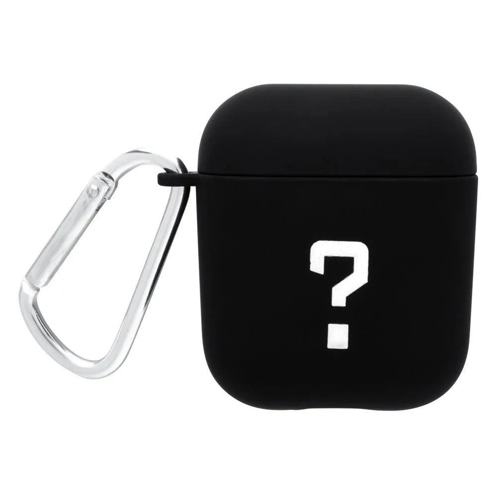 PC material AirPods earphone cover in black and pink with decorative flower and smiley face styles