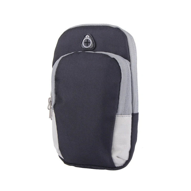 Adjustable running mobile phone arm bag in green, black, blue, and rose red