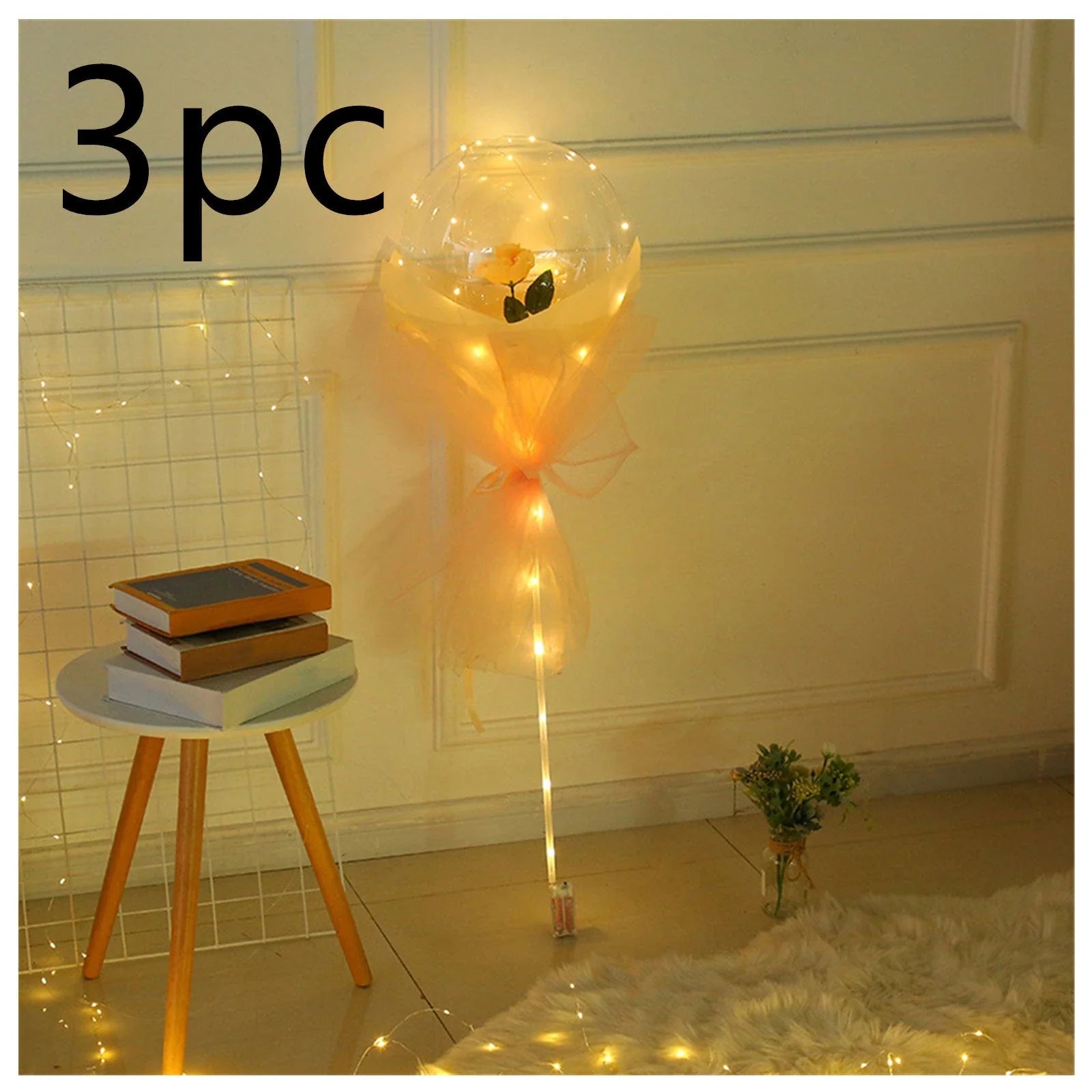 Enchanting LED-illuminated balloon bouquet with vibrant rose colors for any occasion