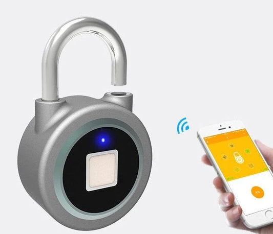 Bluetooth fingerprint padlock with durable aluminum alloy body and stainless steel locking mechanism