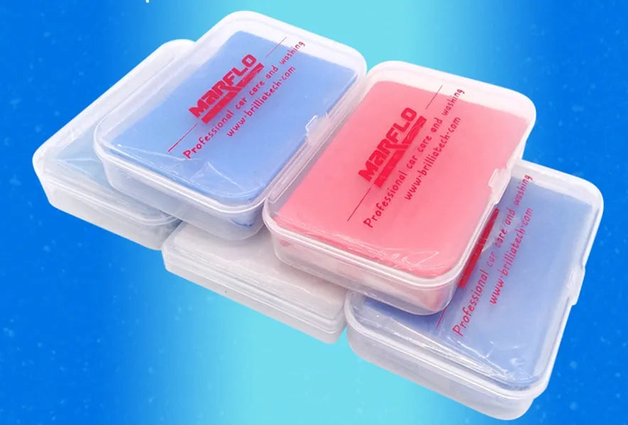 Marflo Magic Clay Bar for car detailing, available in Heavy and King2 models, 100g, 150g, 80g weights