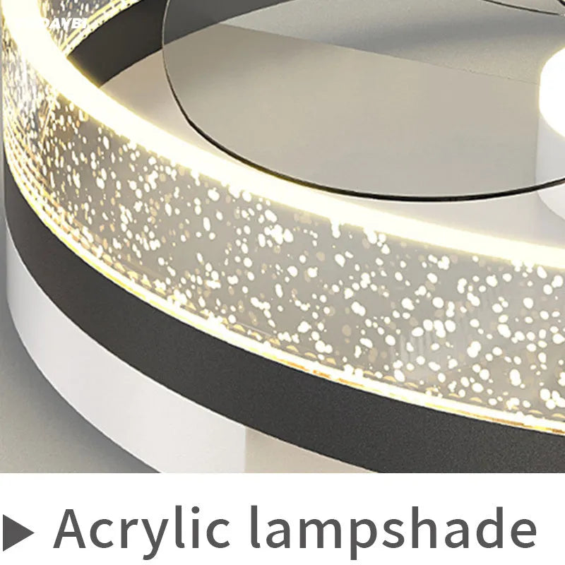 Landi modern Nordic-style LED ceiling lamp with fan for children's rooms, iron construction
