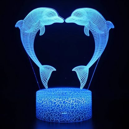 Dolphin series small LED night light in black model, 205 mm long with touch switch and acrylic shade for corridor use