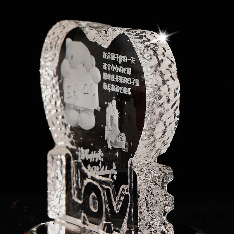 Personalized crystal photo night lamp with Bluetooth and color-changing features