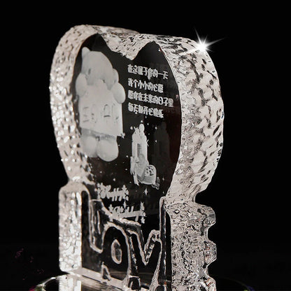 Personalized crystal photo night lamp with Bluetooth and color-changing features