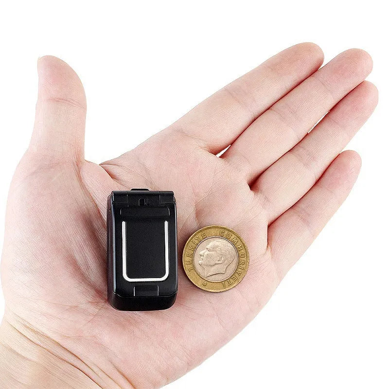 Mini flip mobile phone in six colour options with flip cover closed