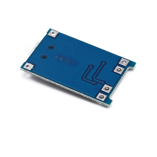 Blue lithium battery charging protection circuit board measuring 2.6cm by 1.7cm with visible components