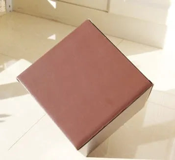 Square black corrugated cardboard packaging box with dimensions shown.