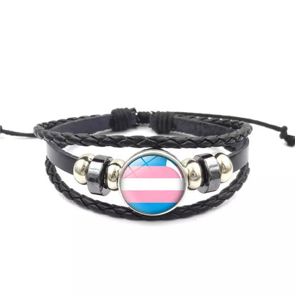 Time Gem Woven Bracelet with 1.8cm pendant and adjustable chain