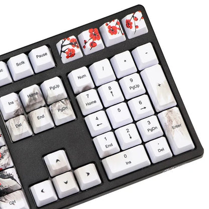 PBT Wangjiang Plum blossom mechanical keyboard keycap set with 109 keys at OEM height