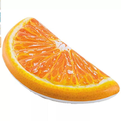 Children's swimming circle with realistic ocean print in orange