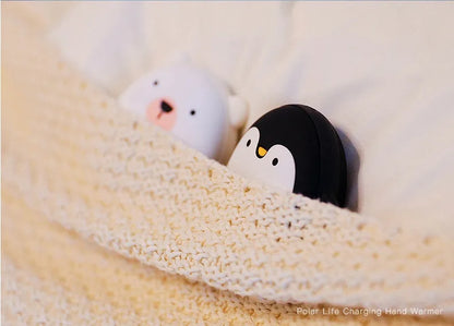 Cartoon penguin and polar bear USB rechargeable hand warmers with power bank function