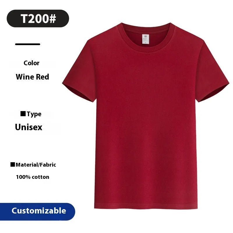 Round neck cotton summer top in solid colour, loose pullover style, sizes S to 5XL