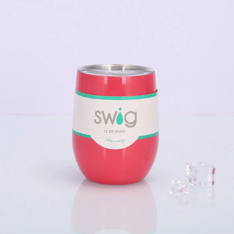 Swig Eggshell Cup - 12oz Stainless Steel Insulated Wine Tumbler with Variety of Color Options