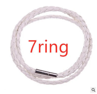 Personalized men's braided leather bracelet with stainless steel beads and custom name charm