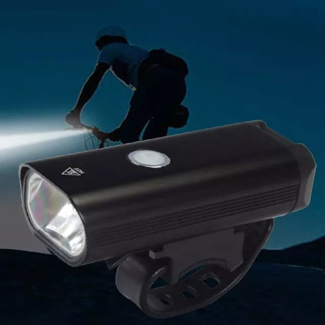Black bicycle light with over-discharge protection for night cycling safety