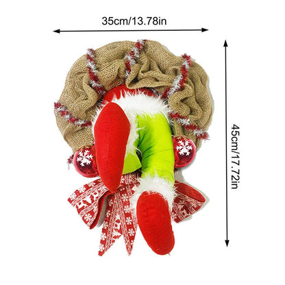 Christmas Thief Burlap Wreath with Santa Legs for door and wall decoration