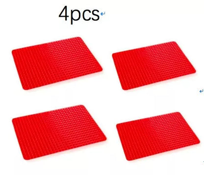 Non-Stick Silicone Pyramid Cooking Mat with grid for even cooking
