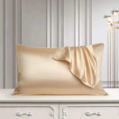 Mulberry silk pillowcase 48x74cm in palace luxury style with inlaid rope weave texture.
