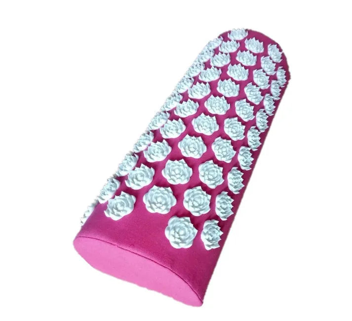 Lotus-shaped acupressure mat and pillow set in blue colour for massage therapy