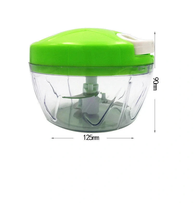 Manual vegetable fruit shredder with stainless steel blade on kitchen counter