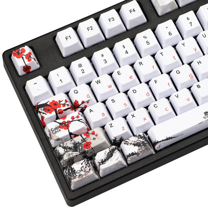 PBT Wangjiang Plum blossom mechanical keyboard keycap set with 109 keys at OEM height