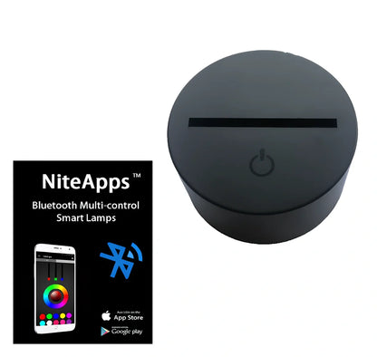 Custom 3D airplane hologram night light with optical acrylic panel and ABS base showing colour-changing illumination