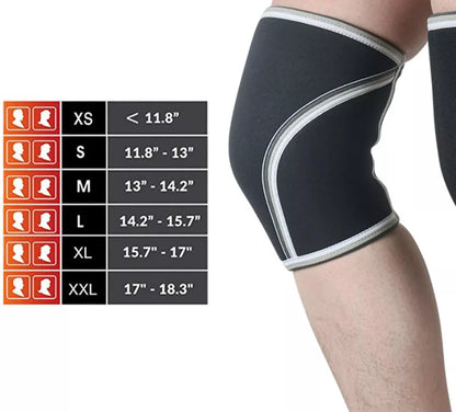 7mm thicken compression leg sleeve sports knee pads in black