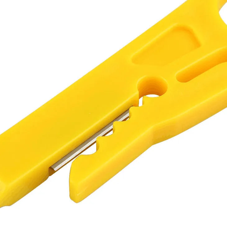 Yellow rubber wire stripper with 0.6mm diameter for network cables and electrical wiring