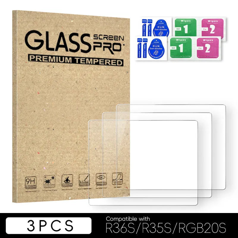 Tempered film for R36S R35S RGB20S handheld game machine, 3.5 inch HD scratch-proof dustproof screen protector